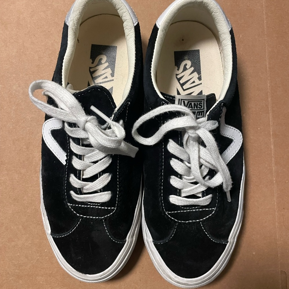 Stylish Black and White Suede Vans